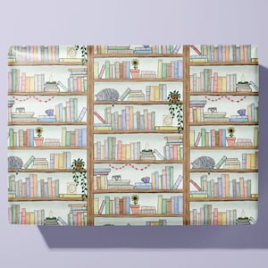 Bookcase Wrapping Paper / Books Gift Wrap - Ideal Gift