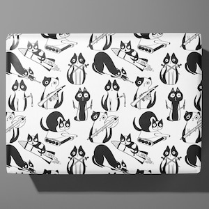 Funny Cats Wrapping Paper / Gift Wrap Printed to order Pet Gifts Inky Printable image 1