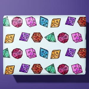 Papel de regalo para dados de juego: papel de regalo para juegos de rol de Dungeons and Dragons