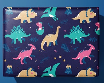 Dino wrapping paper / kids wrapping paper - Hand Made Gift Wrap