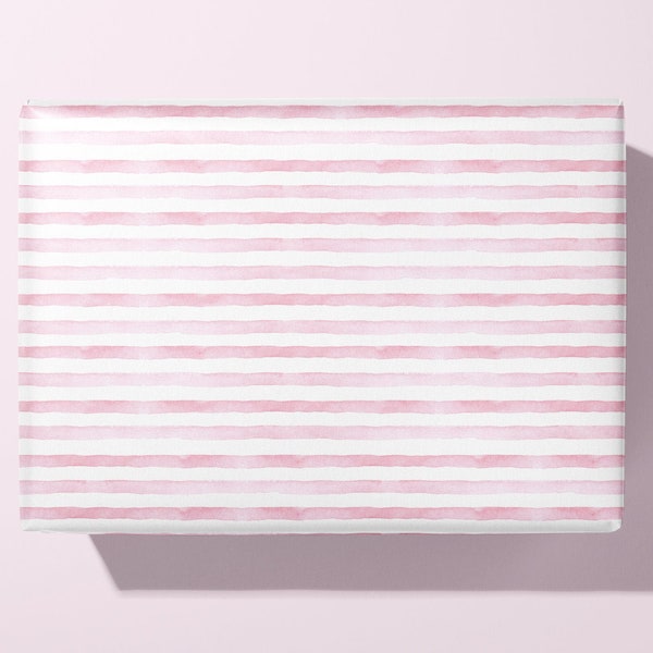 Pink Wrapping Paper with stipes - gift wrap