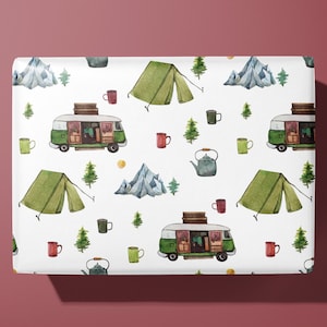 Camping Wrapping Paper -  For lovers of the outdoors - Watercolour - Ideal Gift