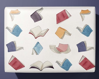 Magical Flying Books Wrapping Paper for Book Lovers