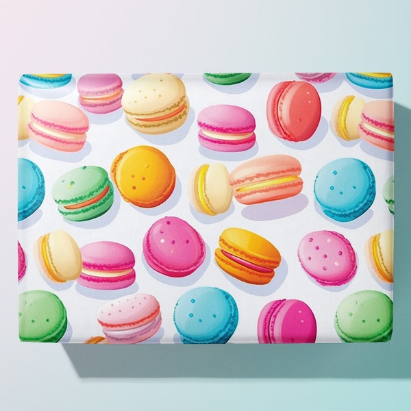 Papier d'emballage Macaron - Coloré - Fun - Illustré à la main - Fabriqué à la main