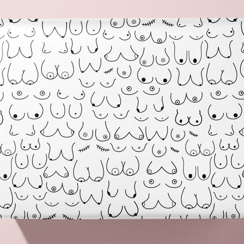 Boob Wrapping Paper Large Sheets - boob art - wedding, feminist wrapping paper, hen party, birthday - Hand Made