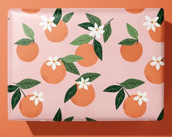 Orange Pattern Wrapping Paper / Gift Wrap | For birthdays and other celebrations