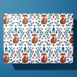 Carta da regalo / Carta da regalo con motivo a volpe di Natale nordico / Stampata su ordinazione - Natale fatto a mano - Regalo ideale
