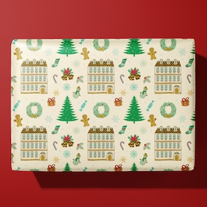 Weihnachtshaus Geschenkpapier | Auf Bestellung gedruckt - Weihnachten - Ideales Geschenk