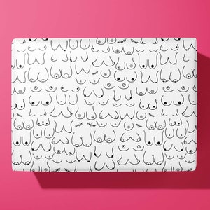 Boob Wrapping Paper / Gift Wrap - Hen Parties, Birthdays, and More. Funny Design