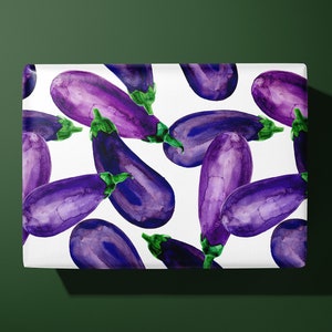 Aubergine / Eggplant Wrapping Paper Gift Wrap image 1