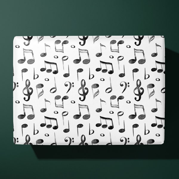 Musical notes Wrapping Paper - Hand Illustrated - Gift Wrap