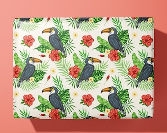 Bold Toucan Tropical Print Wrapping Paper - Hand Made