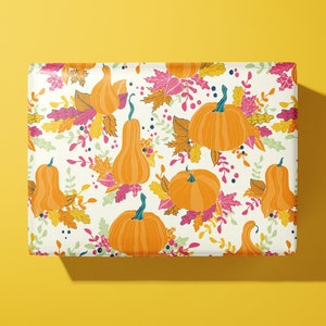 Papier cadeau citrouille - Papier cadeau fait main - Cadeau idéal