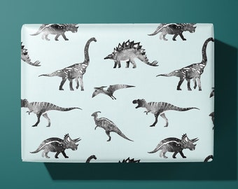 Dinosaur wrapping paper / kids wrapping paper - Hand Made Gift Wrap