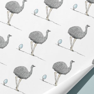 Newborn wrapping paper / Emu and chic gift wrap image 1