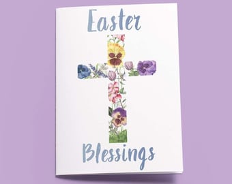 Easter Blessings Card - Hand Illustrated - Printed to order
