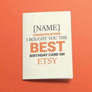 Il miglior biglietto di auguri di compleanno su ETSY - Stampato su ordinazione nel nostro studio - Regalo ideale