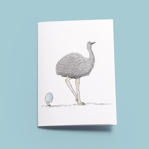 EMU & EGG Card for mothers Hand Made Perfect card for mothers day or birthdays / baby showers image 1