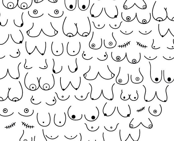 Woman Breast Vector Set. Funny Boobs Of Different Shapes Doodle Background.  Black And White Pattern. Royalty Free SVG, Cliparts, Vectors, and Stock  Illustration. Image 139013256.