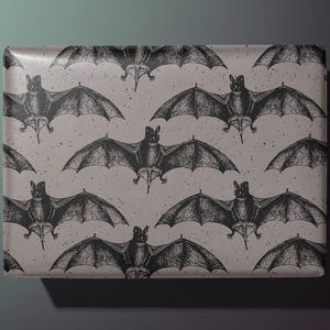 Papier do pakowania nietoperzy - idealny na Halloween - ręcznie ilustrowany - ręcznie robiony - idealny prezent