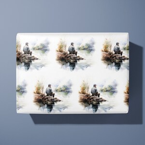 Friedliches Fischen Geschenkpapier/Geschenkverpackung | für Angler - Geburtstag - Ideales Geschenk