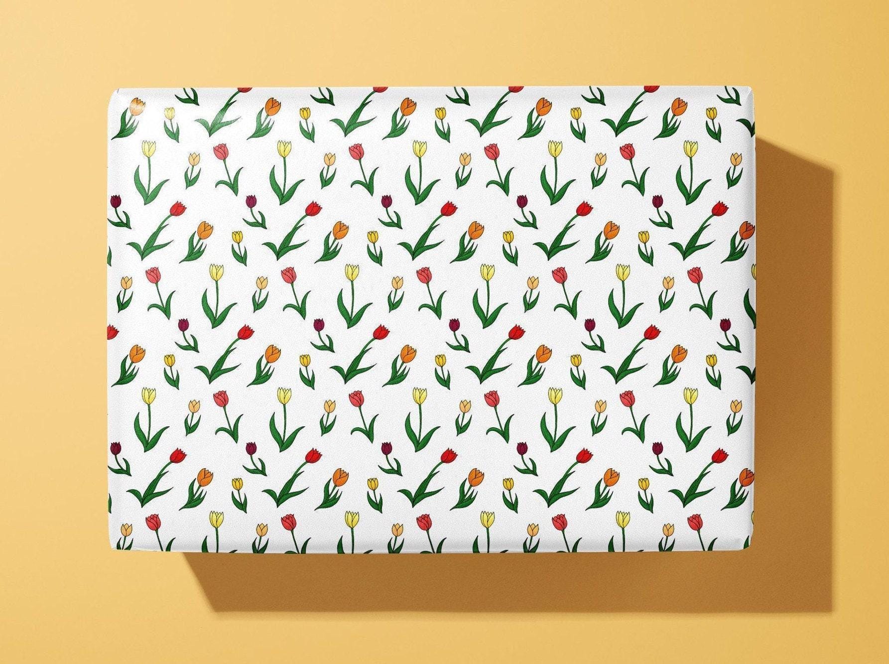 Handmade Spring Tulips Wrapping Paper: Floral Gift Wrap - Etsy