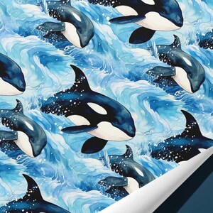 Orca Wrapping Paper Killer Whale Gift Wrap image 3