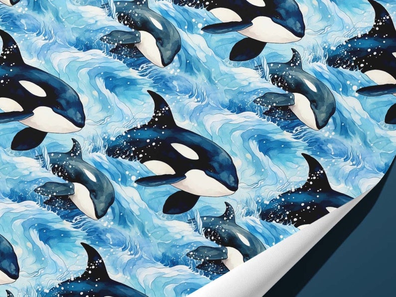 Orca Wrapping Paper Killer Whale Gift Wrap image 3