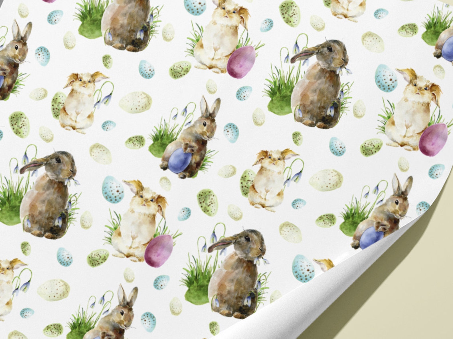 Easter Wrapping Paper Bunnies / Gift Wrap Printed to Order Etsy