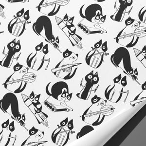 Funny Cats Wrapping Paper / Gift Wrap Printed to order Pet Gifts Inky Printable image 2