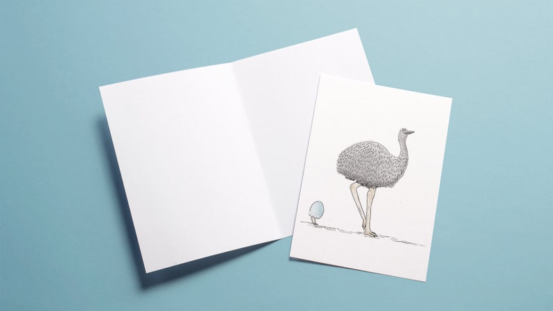 EMU & EGG Card for mothers Hand Made Perfect card for mothers day or birthdays / baby showers image 2