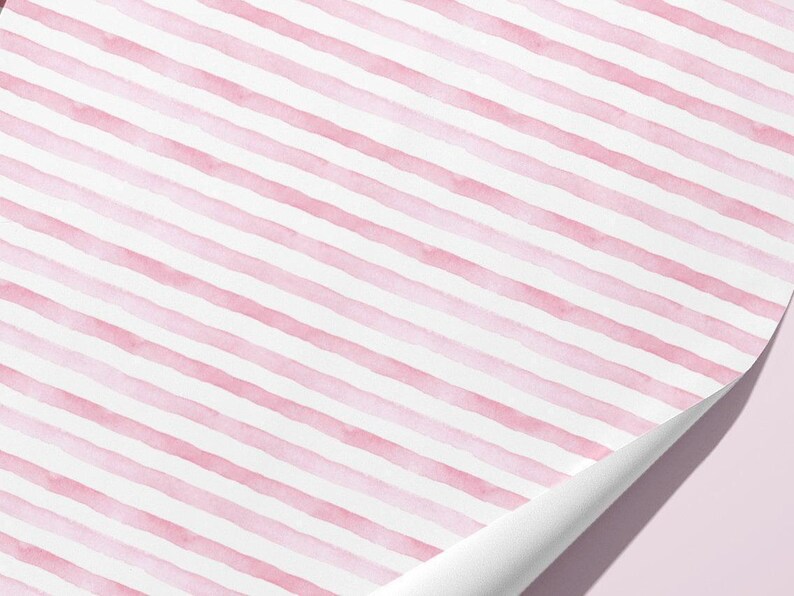 Pink Wrapping Paper with stipes - gift wrap - Ideal Gift image 3