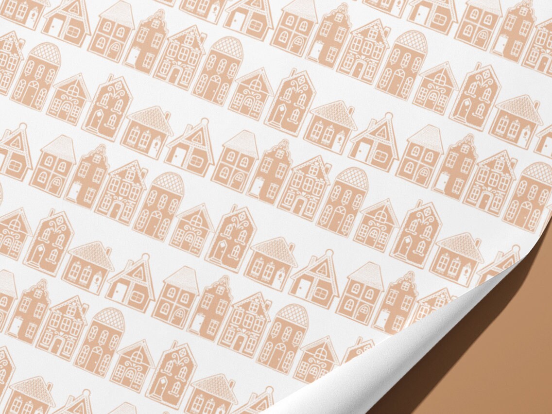 Christmas Gingerbread Houses Wrapping Paper