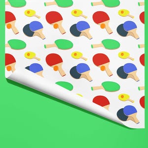 Table Tennis Ping Pong Wrapping Paper - Gift Wrap - Ideal Gift image 3