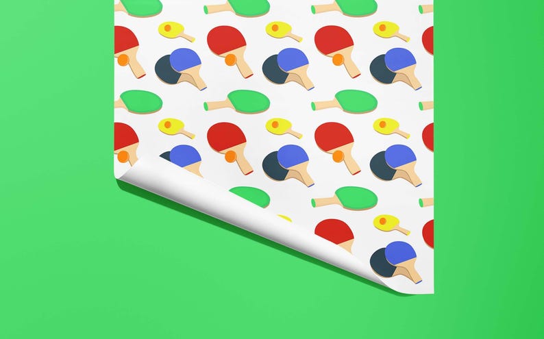 Table Tennis Ping Pong Wrapping Paper - Gift Wrap - Ideal Gift image 3