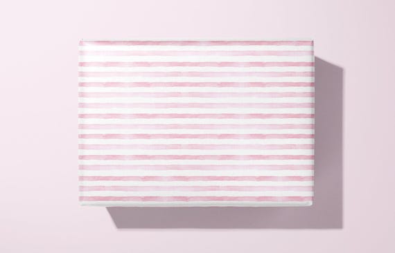 Pink Wrapping Paper with stipes - gift wrap - Ideal Gift