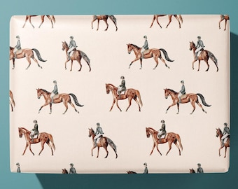 Papel de regalo ecuestre elegante - Papel de regalo para amantes de los caballos - Regalo ideal