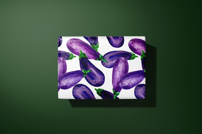 Aubergine / Eggplant Wrapping Paper Gift Wrap image 1