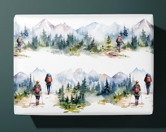 Walking Hiking Wrapping Paper - extreme sports -  Gift Wrap - Ideal Gift