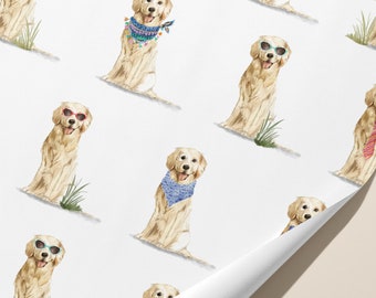 Dog Wrapping Paper / Gift Wrap | Golden Retriever | birthdays and other celebrations