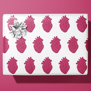 Funny Valantines Real Heart wrapping paper / gift wrap - Handmade - Ideal Gift