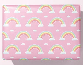 Rainbow Wrapping Paper / Gift Wrap | For birthdays and other celebrations |  Hand illustrated - Ideal Gift