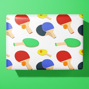Table Tennis Ping Pong Wrapping Paper - Gift Wrap - Ideal Gift image 1