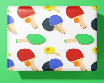 Table Tennis Ping Pong Wrapping Paper - Gift Wrap - Ideal Gift