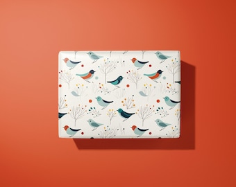 Carta da regalo con uccelli - Carta da regalo orientale - Illustrata a mano - Fatta a mano - Regalo ideale