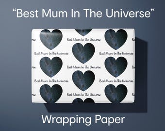 Mum In The Universe Wrapping Paper, Galaxy Heart Gift Wrap