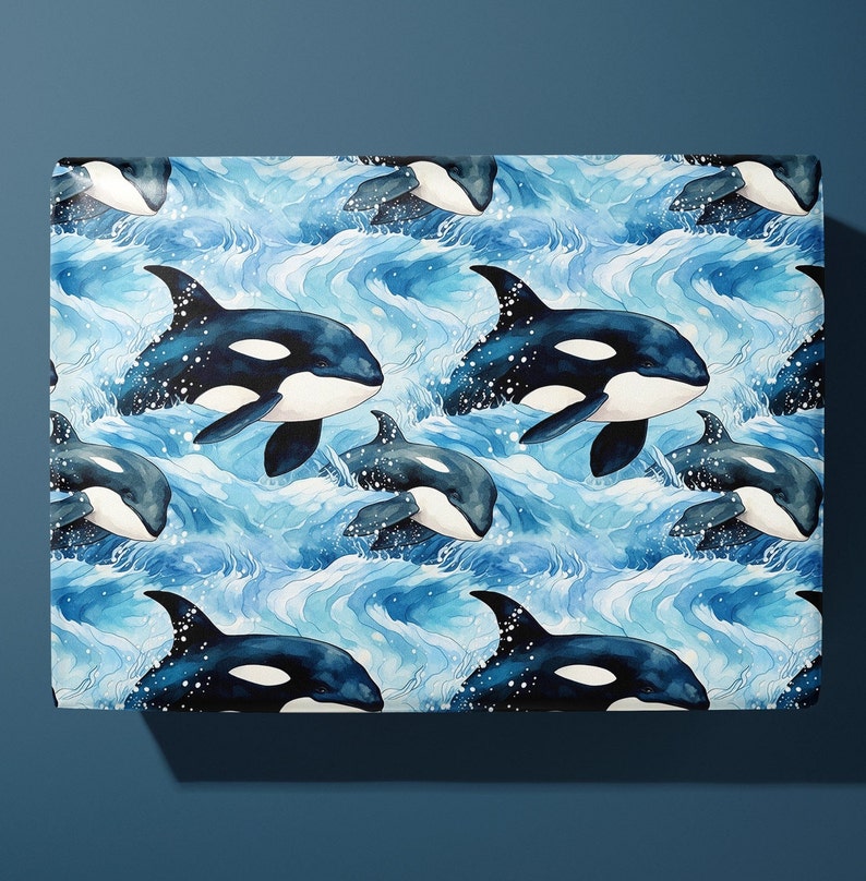 Orca Wrapping Paper Killer Whale Gift Wrap image 1