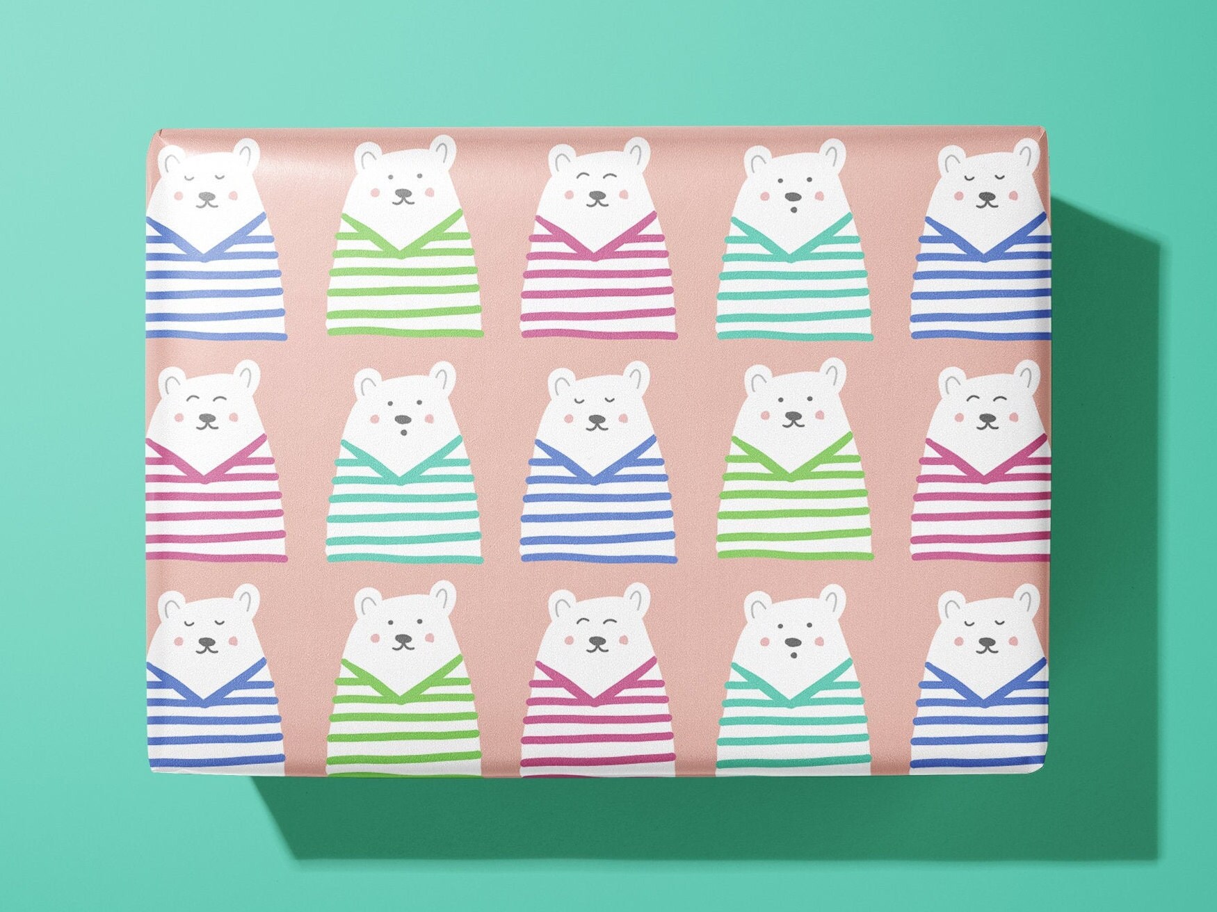 Cute Bear Wrapping Paper / Gift Wrap For birthdays and other Etsy