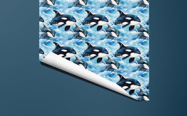 Orca Wrapping Paper Killer Whale Gift Wrap image 2
