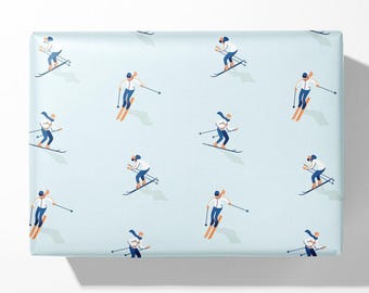 Skiing Gift Wrap: Winter Sports Fan Wrapping Paper